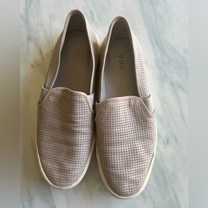 Vince Perforated Tan Leather Blair Sneaker